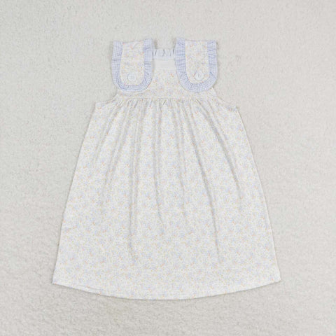 GSD1046 Flower Floral Blue Girls Dress