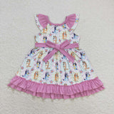 GSD1060 Cartoon Blue Dog Star Girls Dress