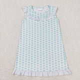 GSD1078 Crab Blue Girls Dress