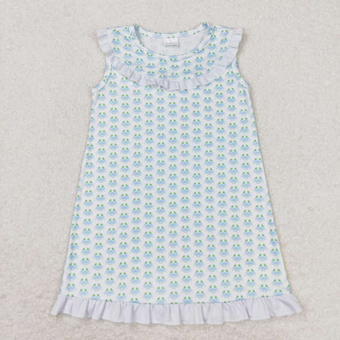 GSD1078 Crab Blue Girls Dress