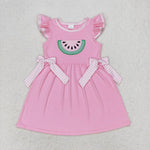 GSD1104 Embroidery Watermelon Pink Girls Dress