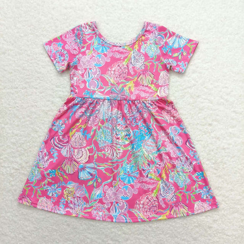 GSD1115 Summer Garden Flower Pink Girls Dress