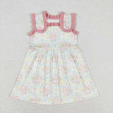 GSD1119 Flower Pink Yellow Girls Dress