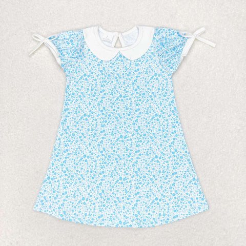 GSD1132 Flower Flower Blue Girls Dress