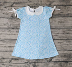 GSD1132 Flower Flower Blue Girls Dress