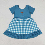 GSD1157 Jesus God Cross Green Girls Dress
