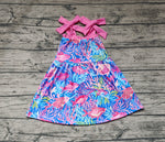 GSD1172 Fish Garden Flower Pink Girls Dress