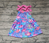 GSD1172 Fish Garden Flower Pink Girls Dress