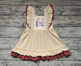 GSD1184 Cartoon Blue Dog Brown Girls Dress