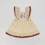 GSD1184 Cartoon Blue Dog Brown Girls Dress