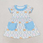GSD1269 Pumpkin Blue Girls Dress