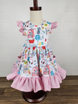 GSD1304 Back to school Bag Pencil Girls Dress