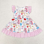 GSD1304 Back to school Bag Pencil Girls Dress