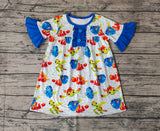 GSD1312 Cartoon Fish Blue Girls Dress