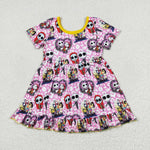 GSD1317 Halloween Pink Leopard Girls Dress