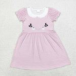 GSD1362 Halloween Ghost Pink Stripe Girls Dress