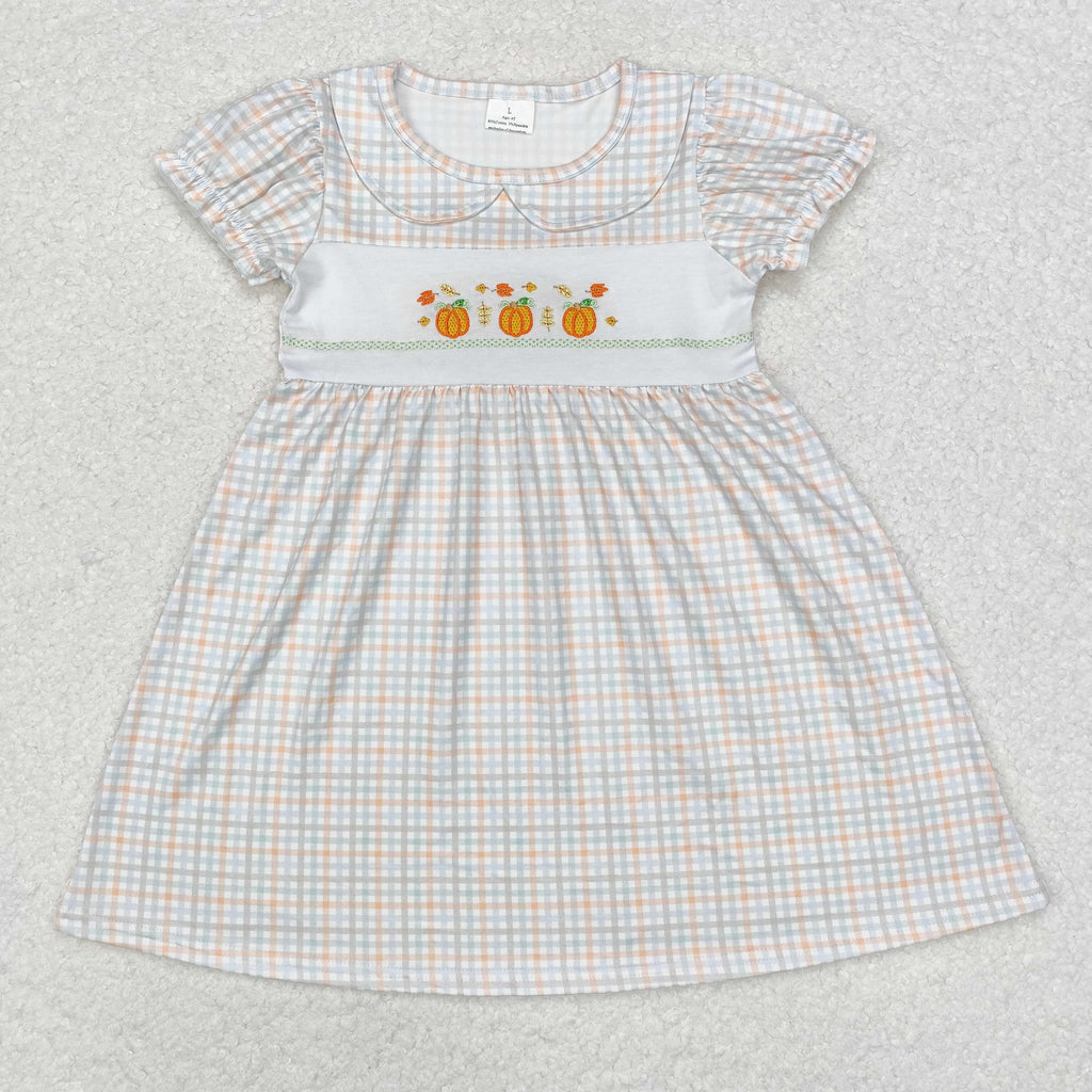 GSD1420 Embroidery Autumn Pumpkin Cute Girls Dress Amy yu garments wholesale GSD1420 Embroidery Autumn Pumpkin Cute Girls Dress Amy yu garments wholesale