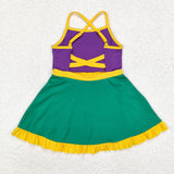 GSD1431 Sports Mardi Gras Purple Girls Dress