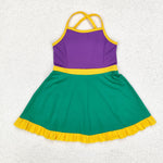 GSD1431 Sports Mardi Gras Purple Girls Dress