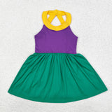 GSD1433 Sports Mardi Gras Purple Girls Dress