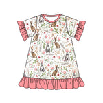 Preorder 10.17 GSD1438 Easter Rabbit Flower Girl's Dress