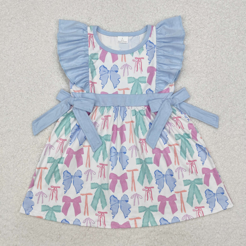 GSD1449 Coquette Bows Blue Girl's Dress 10-12T GSD1449 Coquette Bows Blue Girl's Dress 10-12T