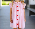 Preorder GSD1453 Embroidery Valentine's Day Love Pink Girl's Dress