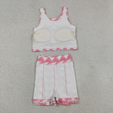 GSD1467 Trumpet Pink Cheer Girls Skorts Set
