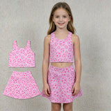 GSD1468 Soccer Football Pink Girls Skorts Set