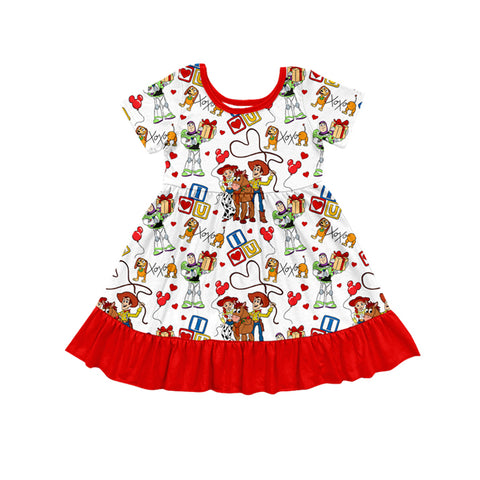 Preorder 11.07 GSD1474 Cartoon Toys I Love You Girl's Dress