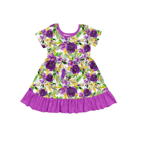 Preorder 11.09 GSD1483 Garden Flower Purple Girl's Dress