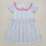 GSD1499 Blue Plaid Girl's Dress