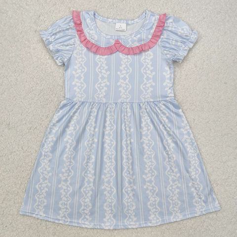 GSD1499 Blue Plaid Girl's Dress