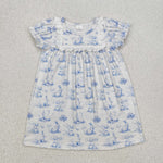 GSD1531 Easter Rabbit Blue Girl's Dress