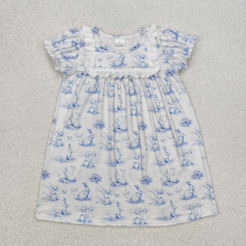 GSD1531 Easter Rabbit Blue Girl's Dress