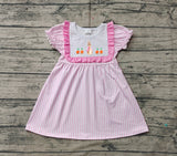 Preorder GSD1532 Embroidery Easter Cartoon Rabbit Carrot Girl's Dress