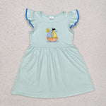 GSD1539 Embroidery Sailboat Girl's Dress