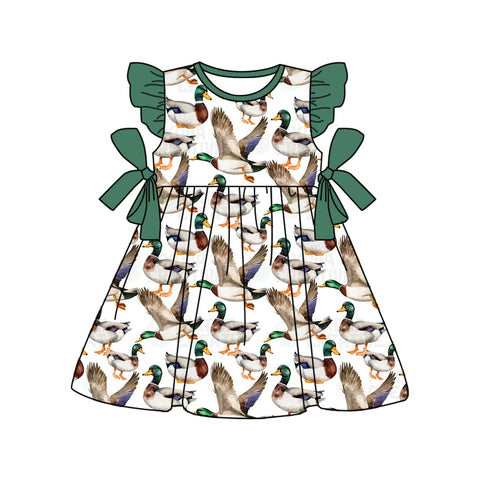 Preorder 11.29 GSD1568 Mallard Ducks Green Girl's Dress