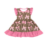 Preorder 11.29 GSD1569 Leopard Bows Pink Girl's Dress