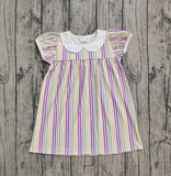 Preorder Samples GSD1571 Mardi Gras Stripe Girl's Dress