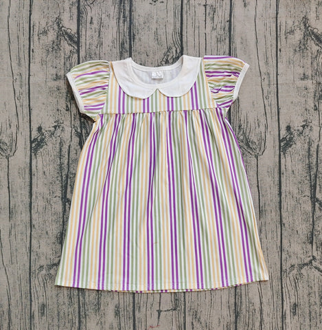 Preorder Samples GSD1571 Mardi Gras Stripe Girl's Dress