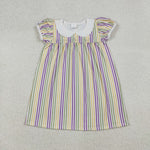GSD1571 Mardi Gras Stripe Girl's Dress
