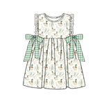 Preorder 12.05 GSD1588 Mallard Ducks Green Girl's Dress