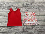 Preorder GSD1598 Flower Red Girls Skirt Set