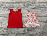 Preorder GSD1598 Flower Red Girls Skirt Set