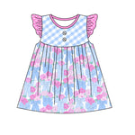 Preorder 12.10 GSD1606 Flower Bows Pink Girl's Dress