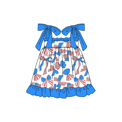 Preorder 12.13 GSD1619 July 4th Bows Girl's Dress