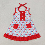 GSD1625 America Flag July 4th Girl's Dress