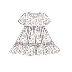 Preorder 12.22 GSD1649 Ballet Girl Pink Ruffles Girl's Dress