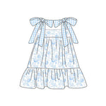 Preorder 12.24 GSD1660 Flower Sky Blue Girl's Dress